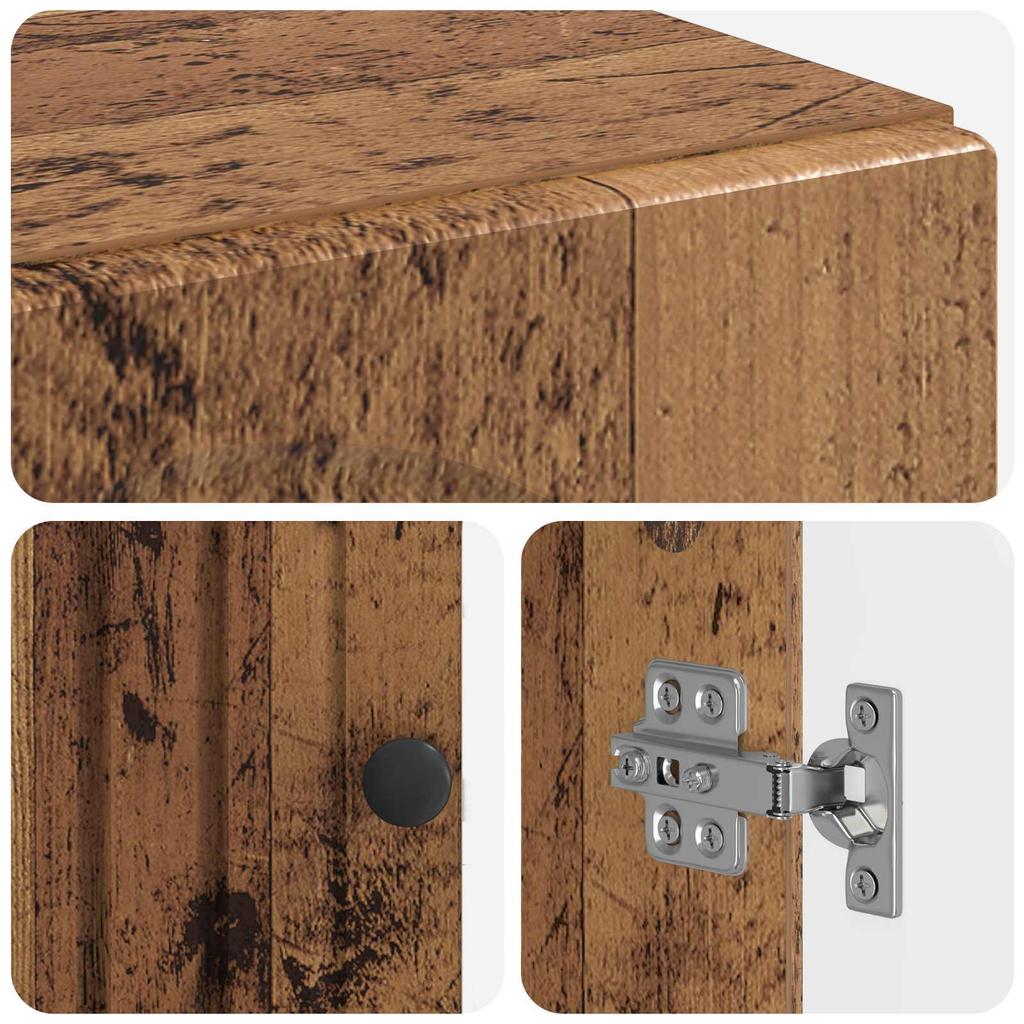 Shoe Cabinet ALKMAAR 59.5 x 39.5 x 90 cm Engineered Wood Reclaimed Wood