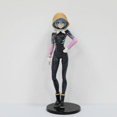Straw Hat Ayanami Rei Anime Figure EVANGELION Black Battle Suit Model Toy Combat Suit Action Figure Collection Gift