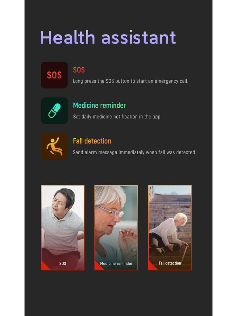 4G Senior Smartwatch with Body Temperature, Heart Rate Monitor, GPS, and Adult Bracelet