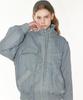 Noiago Noi1807 High-Neck Glossy Windbreaker (Sky Blue)