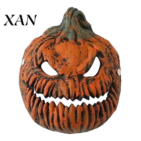 Creepy Pumpkin Mask for Cosplay Halloween Head Light Cover Mask, 3D Scary Face Lamp Costume Headpiece Shade Porch Garage, Wearable Accessory,