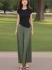 Plus Size High Waist Wide Leg Skirt Pants for Women - Summer Casual Nine-Point Fashion