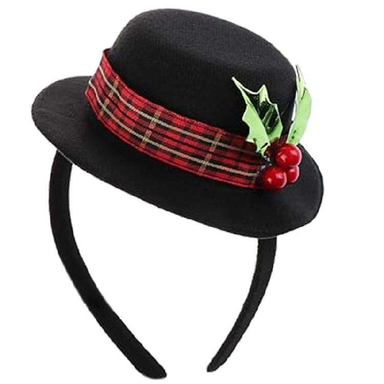 Reusable Cloth Santa Theme Hat Headdress Lightweight Christmas Decoration For Parent Child Matching Party Costume