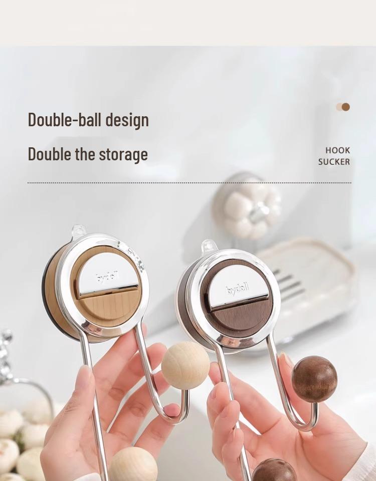 Strong Load-Bearing Suction Cup Wall Hook for No-Drill Bathroom & Door Hanging