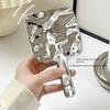 Liquid Shape Handheld Mirror Silver Vanity Mirror Beauty Makeup Mirror  Women