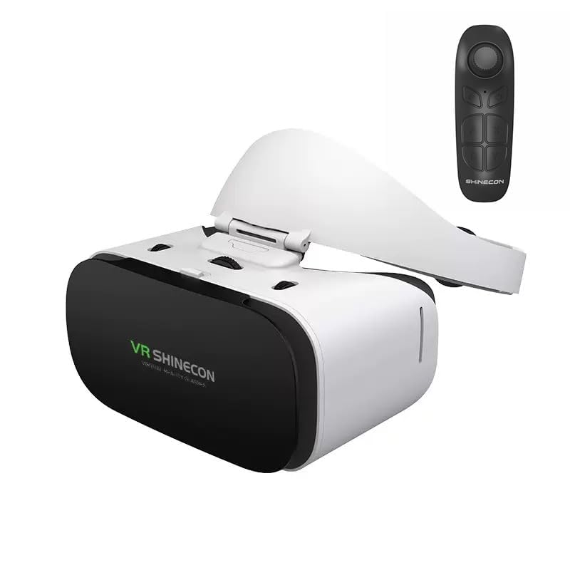 VR Goggles Smartphone Headset Remote Control 3D Immersive Compatible with and Glasses Lightweight Compatible with Inch iPhones and Android Included,