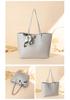 Stylish 2024 Solid Color Women's Tote Bag with Silk Scarf Decoration In Chic Litchi Grain Sheepskin Texture