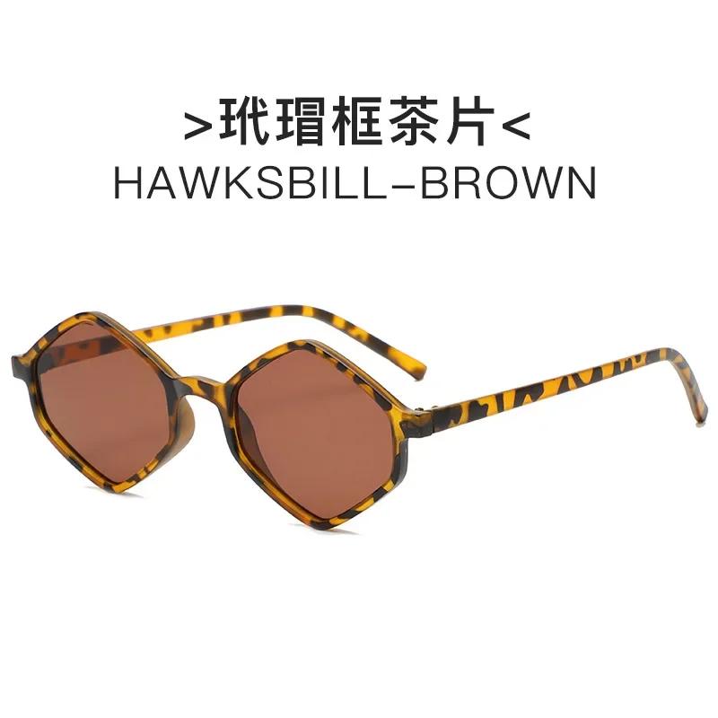 Sunglasses For Women Rhombus Clear Blue Sun Glasses Irregular Vintage Small Frame Goggle Uv400 Ladies