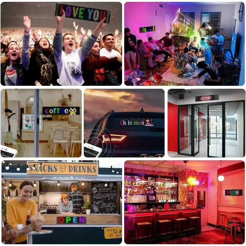 Car Truck Devil's Eye Signs Light Multilingual Car LED Matrix Pixel Panel Scrolling Advertising 5V USB Smart App Remote Control