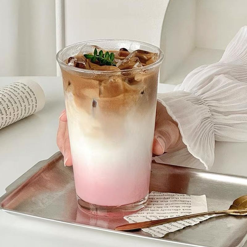 360ml/365ml Simple Coffee Cup Summer Milkshake Sand Ice Milk Tea Mugs Cocktail Glass Iced American Latte Juice Cold Drink Cups