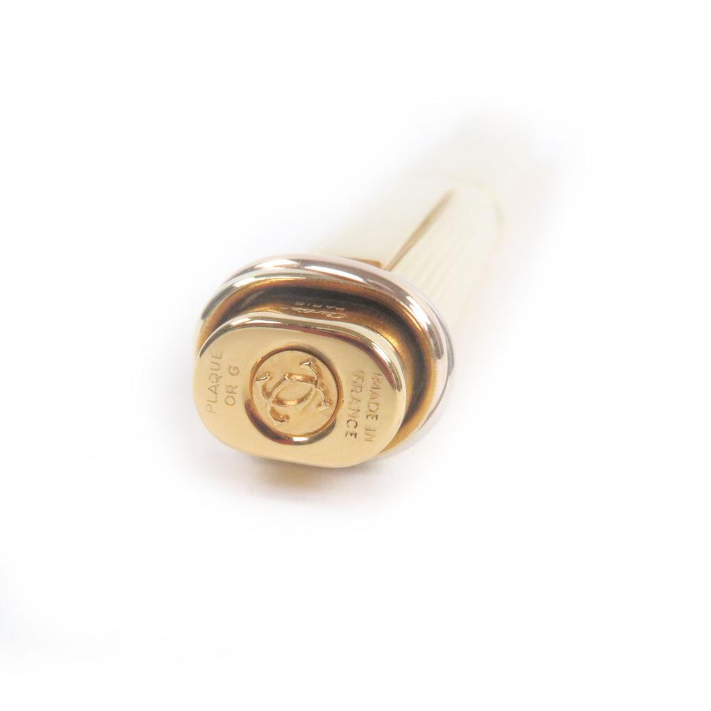 Great Cartier Ballpoint pen Trinity Stripe Pattern Cap Style gold mens Used