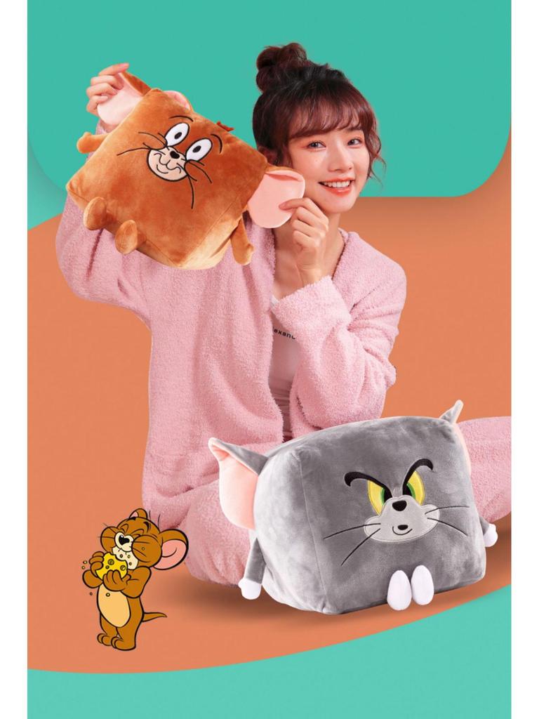 Tom and Jerry Plush Nap Pillow: Cute Cartoon Tom Cat & Jerry Mouse Cushion for Kids