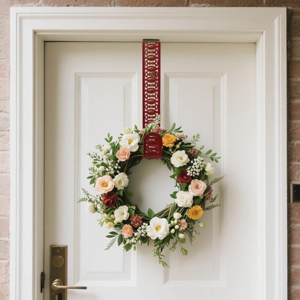 Metal Wreath Hook Metal Wreath Hanger for Front Door Non-scratch Over Door Hook for Christmas Halloween Handmade Ornament Wreath