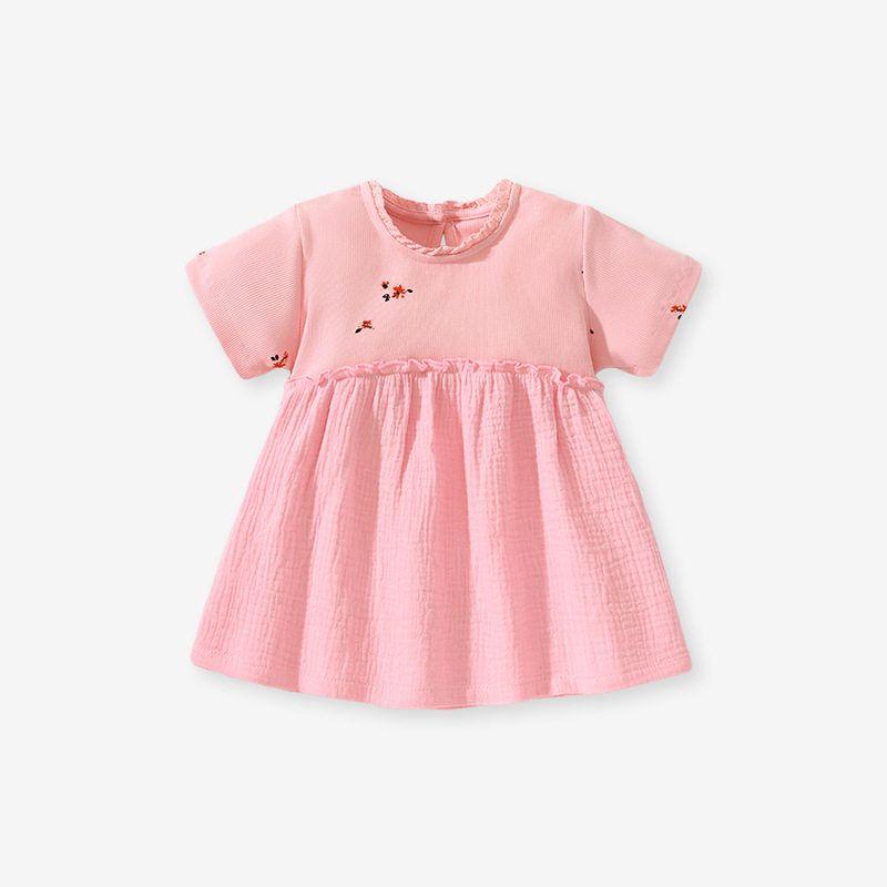 Doll-Style Short-Sleeve T-Shirt, Summer Clothing for Girls, Infant Clothes, Children s Clothing, 0-3 Years Old, Children s Tops, 5-Year-Old Toddler Pink 4t/110 Size Recommended Height 100-110cm