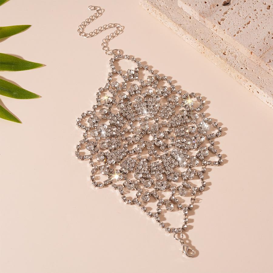 Браслет с цветочным узором, инкрустированный бриллиантами, супер блестящий, многослойный, с характером, ювелирное изделие