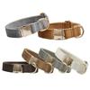 Luxuriöses Elegantes Unifarbenes Weiches Samt Hundehalsband Verstellbare Halsgröße mit Personalisierter Gravur für Welpen Große Hunde für Katzen