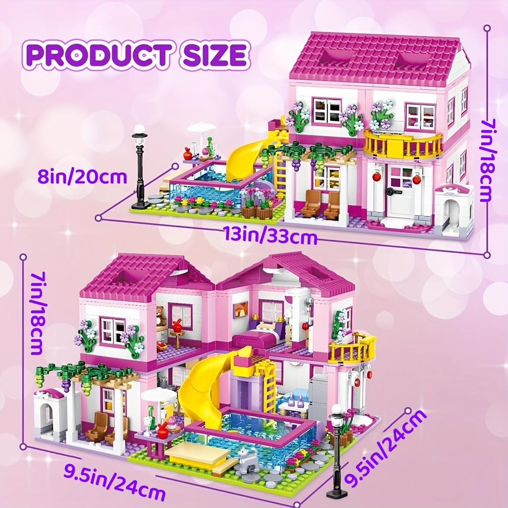 1018 Teile Stadt 1 Ändere 3 Sommer Doppelstöckiges Villenhaus Rutsche Bausteine Freunde DIY Garten Weihnachten Geburtstagsgeschenke
