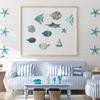 10Pcs/Set Fish Wall Decoration Coastal Style Wooden Fish Beach Theme Wall Art Fish Ornament