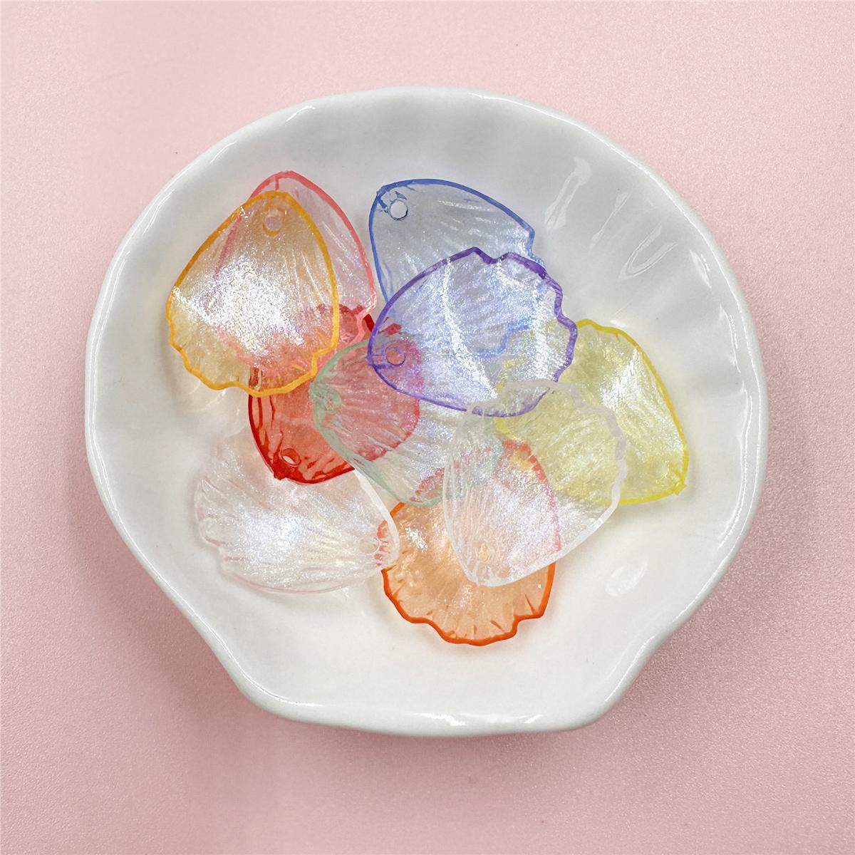 

Ювелирные изделия 10 шт. Бусины Лепесток цветка Прозрачные для изготовления ювелирных изделий Акриловые бусины Материалы из бисера 19*23 мм about 19*23mm разноцветный