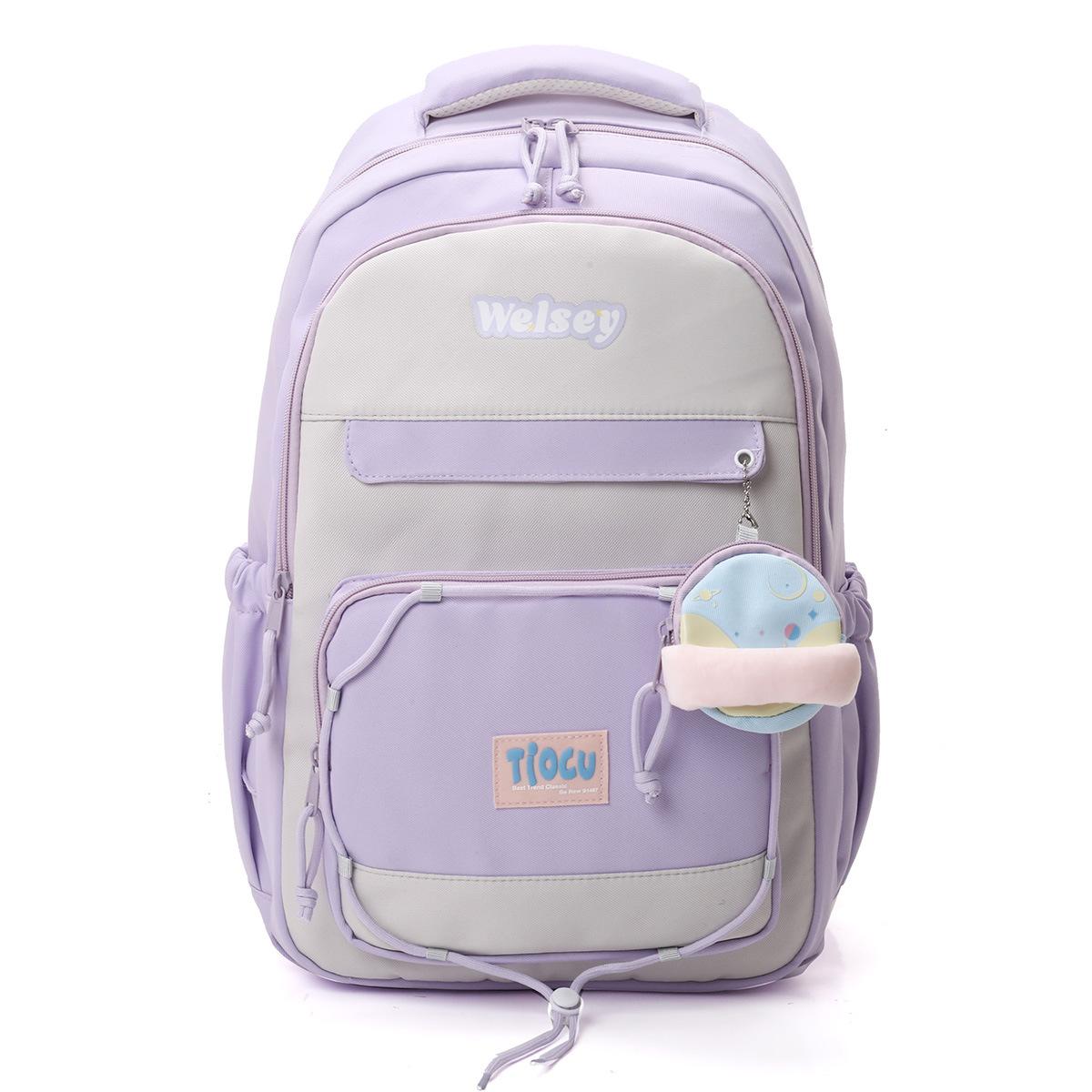 

Новый школьный рюкзак для детей младшего школьного возраста, рюкзак для девочек, легкий, из нейлона с защитой от брызг, рюкзак для девочек фиолетовый