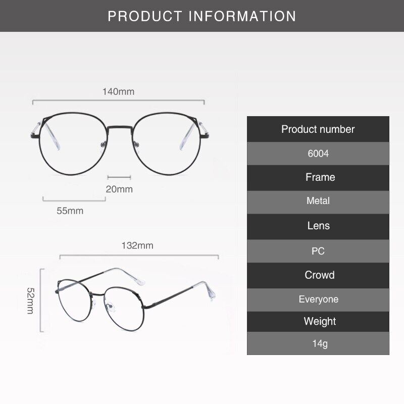 Women Myopia Glasses Ladies Cute Cat Ear Round Eyeglasses Female Fashion Full Frame Anti Blue Light Computer Eyewear 0 To -600
