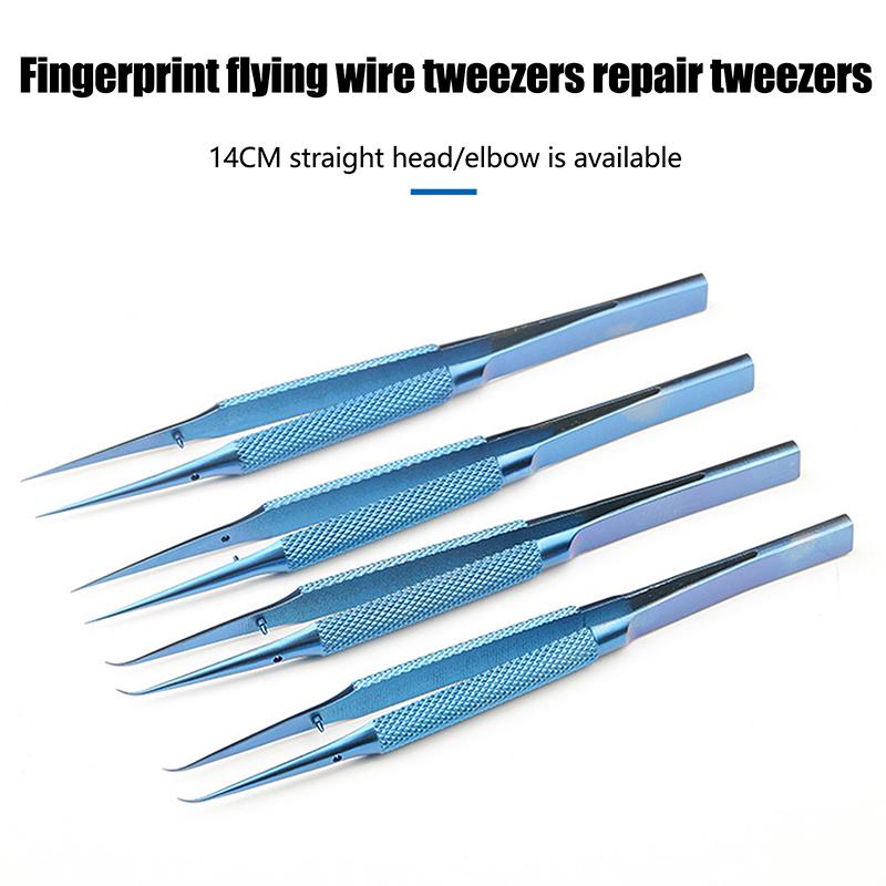 Precision Titanium Alloy Tweezers Professional Repair Fingerprint Fly Line Phone Motherboard Antimagnetic Electronics Forceps