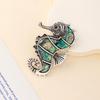 Sea Horse Animal Brooch Pendant With Shell Necklace For Women