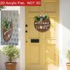 Warm Home 2D Round Welcome Sign 2D Flat Wall Sign New Hanging Wooden Board  Front Door Decor