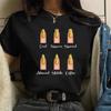 Women T Shirts Fashion Womens Cartoon Graphic Finger Nail Cute Printed Top Tshirt Female Tee Shirt Ladies Clothes T-shirts