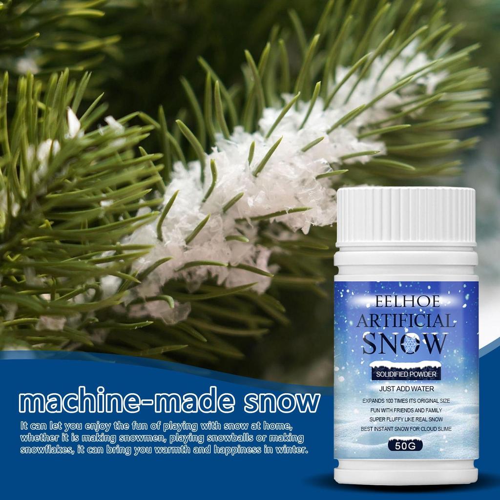 Instant Artificial Snow Powder Winter Fake Snow for Christmas Decor Play Kids Toy Gift Box Tree Window New Year Party Decoration