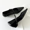 2025 New French Temperament One-word Buckle with Thick Heel Mary Jane Women's Shoes Pointed Single Shoes Light Mouth Commuter High Heels