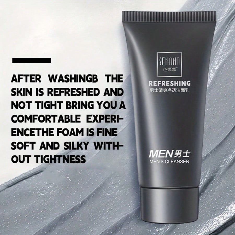 1pc Men's Refreshing Cleanser, Oil Control, Deep Cleans Pores, Removes Excess Oil And Dirt, Lasting