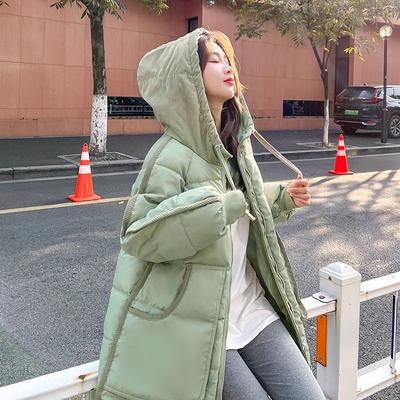 Winter Corduroy Patchwork Down Jacket Long Padded Coat Warm Cotton Outwear