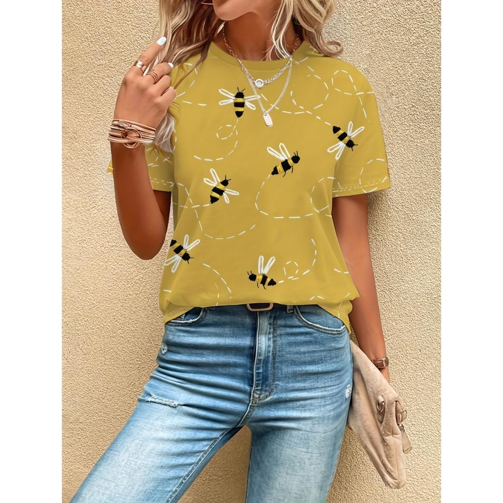 

Летний круглый вырез с принтом в виде 3D-бабочки, модные повседневные женские футболки с короткими рукавами 6XL армия зеленый