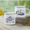 Outdoor Enamel Water Cups, Camping Mug, Campfire Party, Beer Coffee Mugs, Mountain Handle Mug, Best Gifts for Camper Lovers