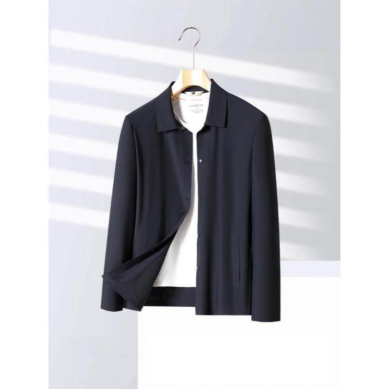 

Men s Lapel Summer Light and Thin Cool Sunscreen Clothes Breathable Shirt Jacket M Темно-синій