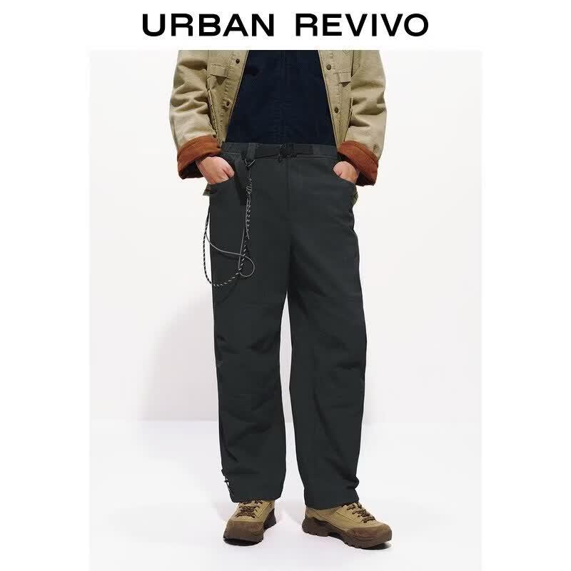 UR2026 Men s Casual Drawstring Straight Leg Pants 29 темно серый