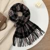 Luksusowa marka kaszmirowy damski szalik w kratę zimowy ciepły szal i otulacz bandana pashmina damski kwadratowy gruby koc poncho