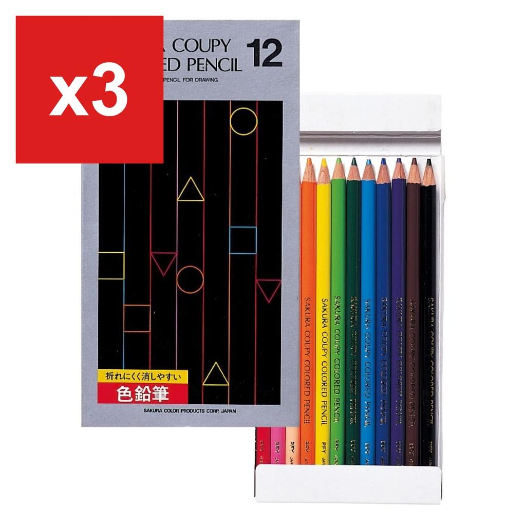 Sakura Cray-Pas Crayon-Pencils, 12 Colors, Paper Box