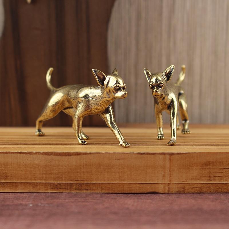 Animal Brass Ornaments Hairless Dog Puppy Entrance Coffee Table Decoration Decoration Hairless Dog Animal Desktop Ornaments