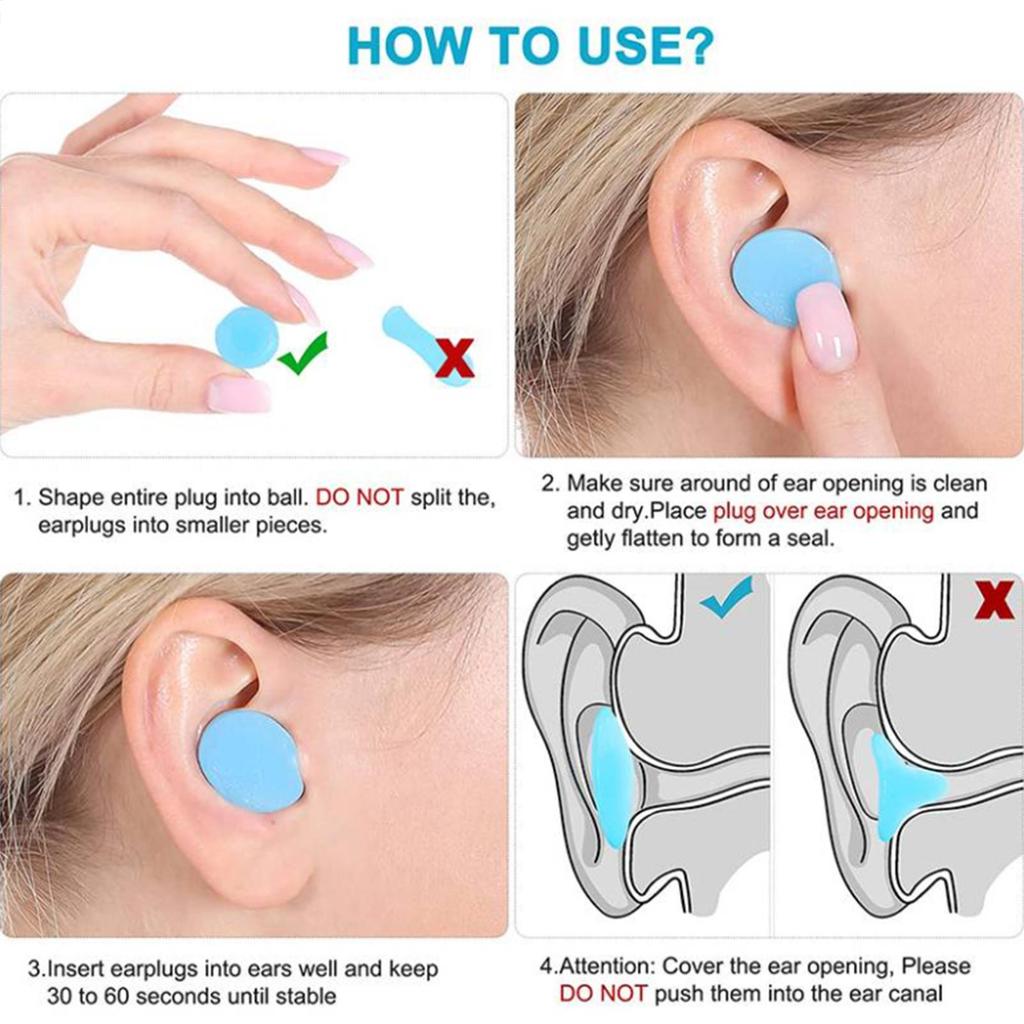 Siliconen oordopjes 6 stuks/3 paar ruisonderdrukkend oorstofpluggen herbruikbare slaapaccessoires voor slapen en geluidspreventie