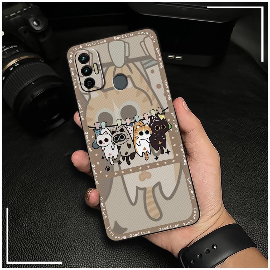 Cute Dirt-resistant Phone Case For Tecno Spark 7/Spark7T Fashion Design Cartoon Silicone Back Cover Full Wrap Graffiti
