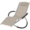 VidaXL Geometric Outdoor Chaise Lounge Steel Cream 47774