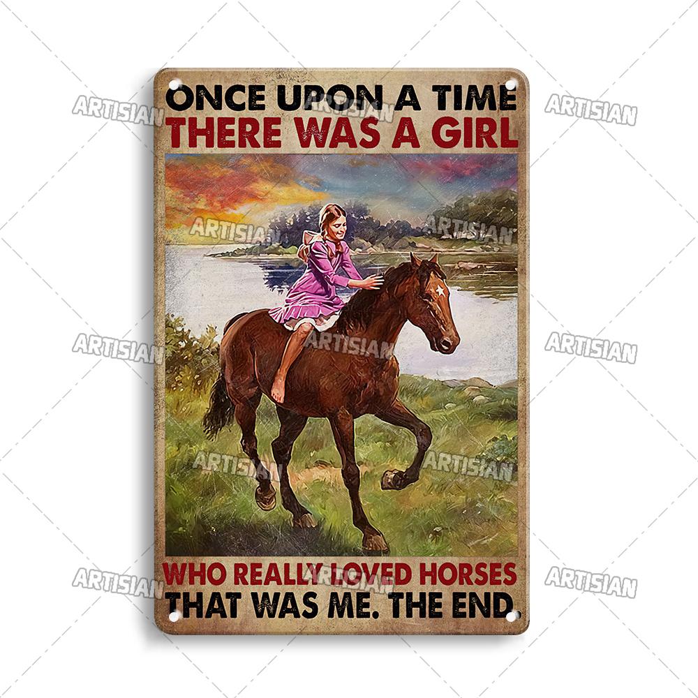 

Винтажная металлическая табличка с изображением девушки и лошади, настенное искусство, металлический постер, классический спортивный металлический жестяной знак, бар, клуб, студия, промышленный декор 7.8x11.8inch