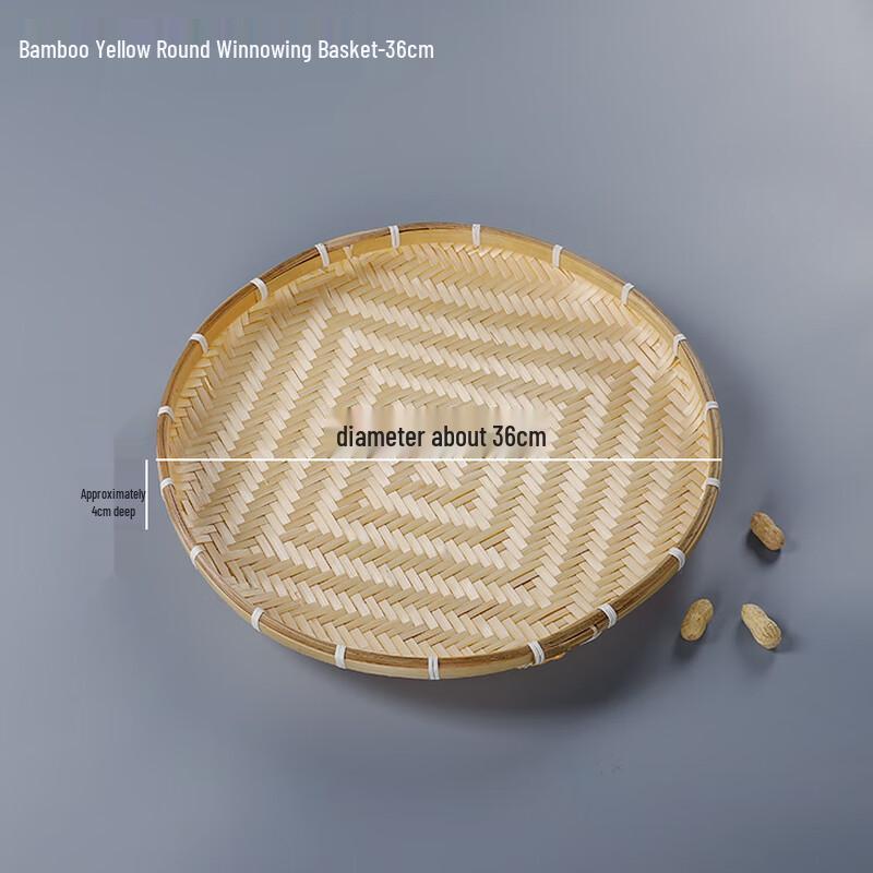 Handmade Bamboo Woven Round Fruit Baskets - Set of 3