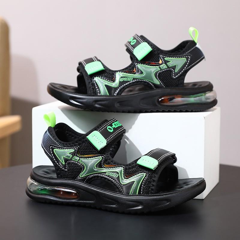 Offene Sandalen für Jungen mit Verschluss Leichte Strandschuhe Kinder Alter 4-16