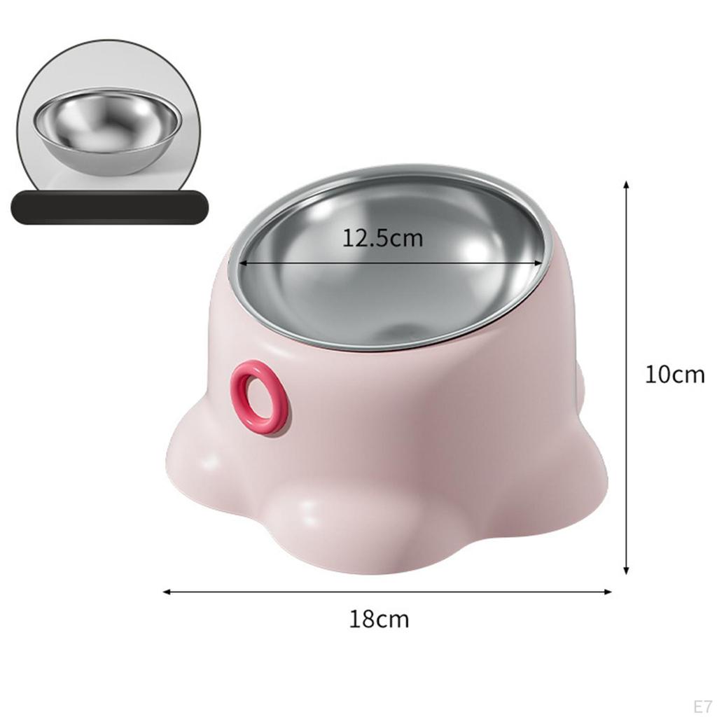 Tilted Cat Feeder Bowl Water Feeding Dish Food Dispenser for Small Dogs