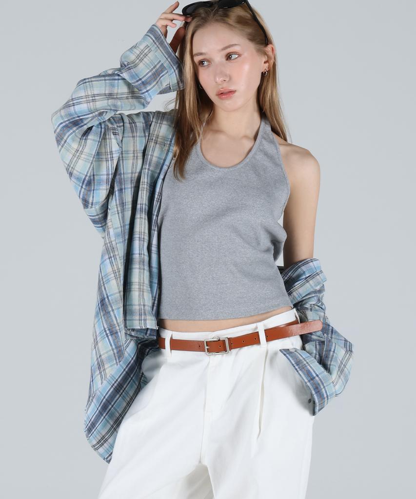 FÜR DEN LOOK Pastellfarbenes Oversize-Karopart_Blau