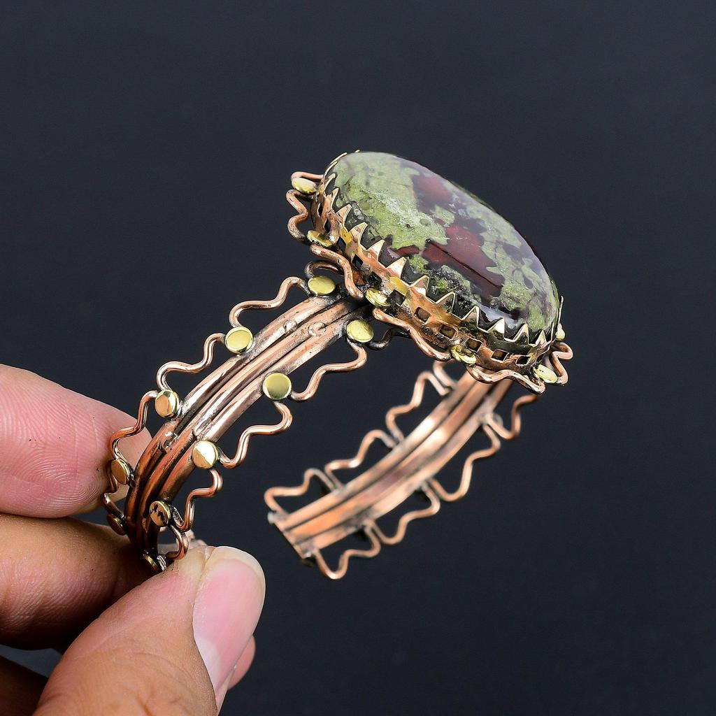 Dragon Blood Jasper Bracelet, Natural Gemstone 999 Copper Wire Wrapped Bracelet, Handmade Jewelry, Anniversary And Birthday Gift For Her