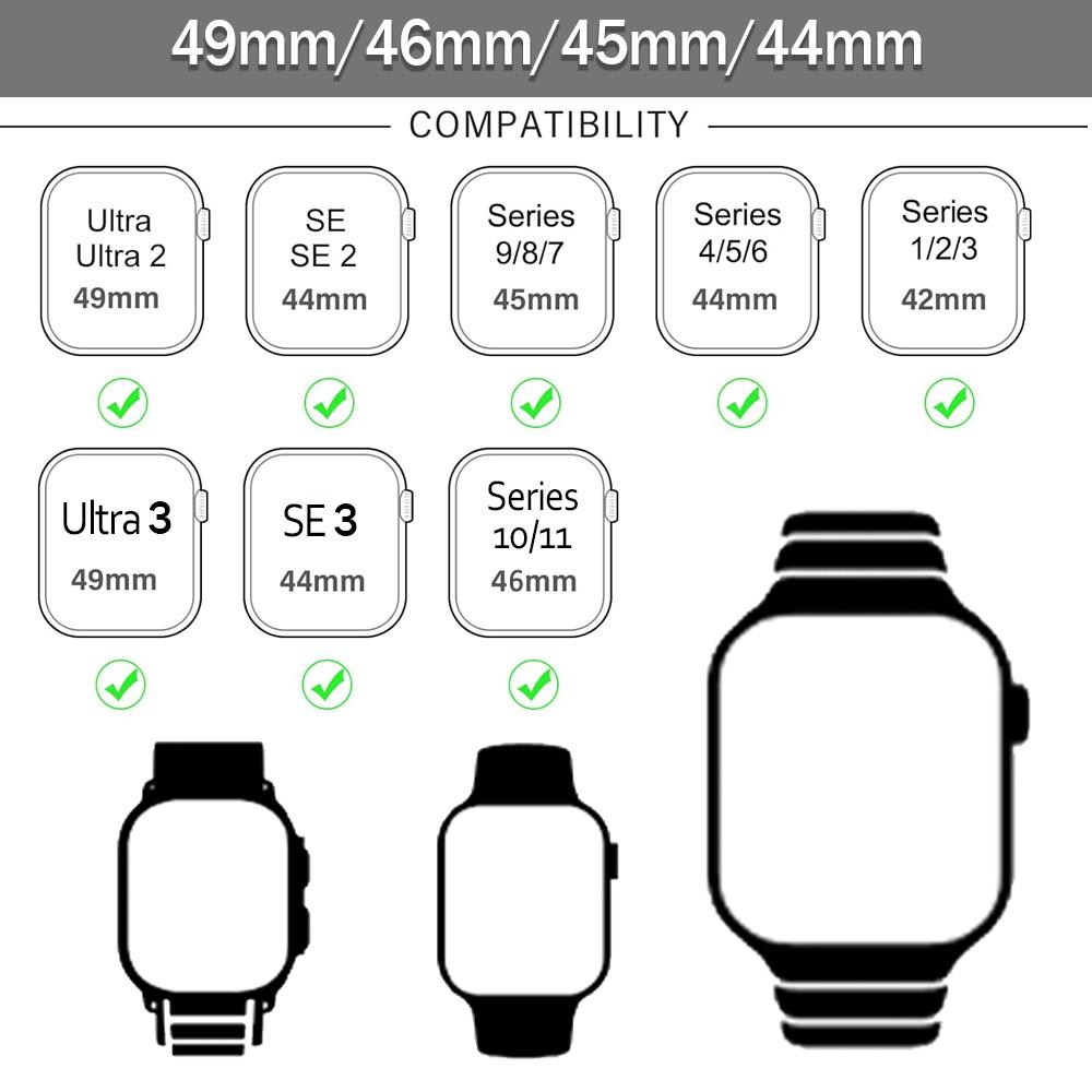 Silikonarmband för Apple Watch Ultra 3 2 Series 11 10 9 8 SE 7 6 5 4 3 Armband Correa iWatch-band 49mm 45mm 44mm 46mm Armband